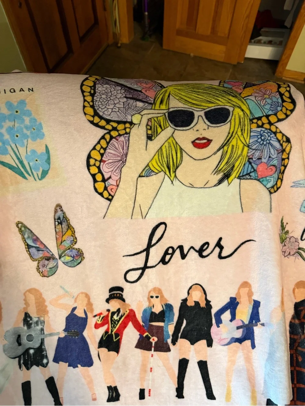 Taylor Swift Eras Fleece Blanket & Zippered Makeup Pouch Set Swiftie Fan Merch